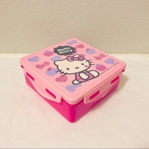 💗 Hello Kitty deluxe bento sandwich lunch container with fork & spoon BTS